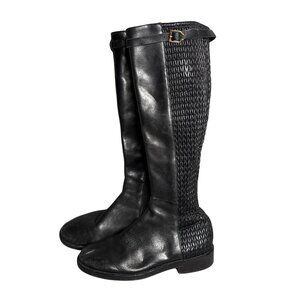 Cole Haan Black Leather & Stretch Riding Boots – Women’s Size 7.5